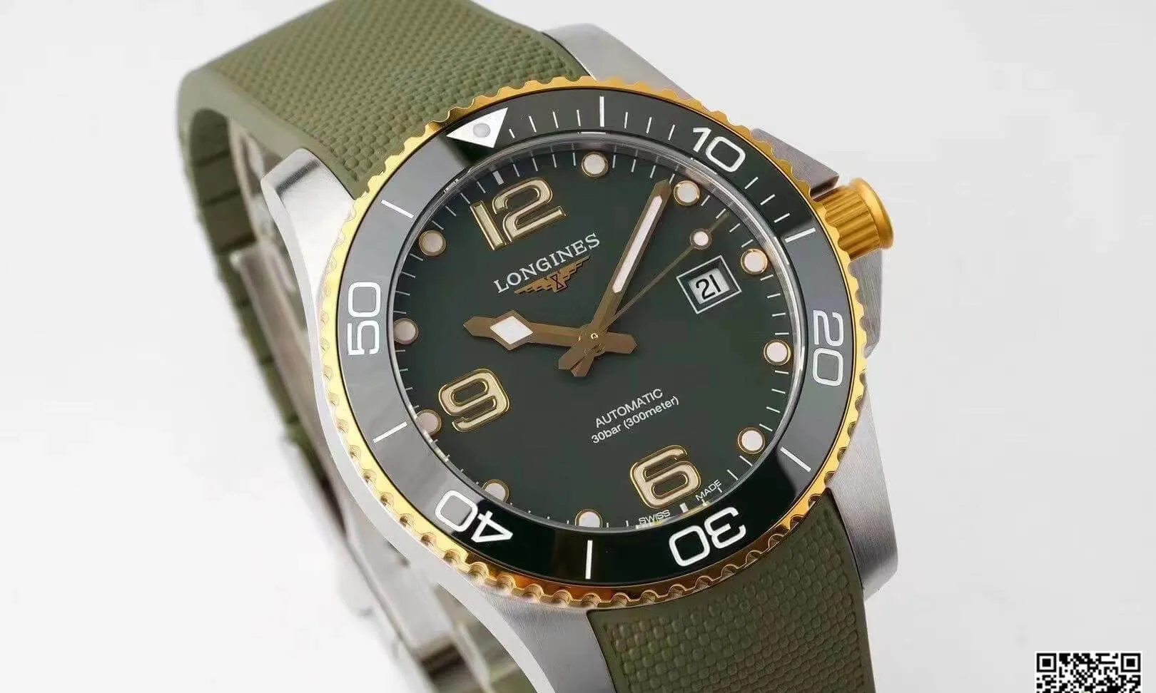 Longines Concas L3.781.3.06.9 ZF Factory 1:1 Best Edition Replica Watch Green Strap